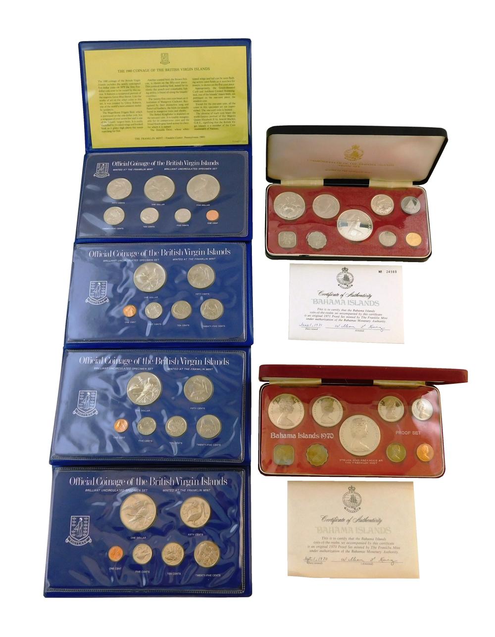 Appraisal: COINS Four British Virgin Island Specimen sets and two British