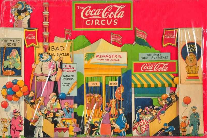 Appraisal: Cardboard Coca-Cola Circus Cut-Outs Description Not a complete display but