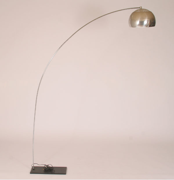 Appraisal: Modern vintage chrome weighted arc lamp H