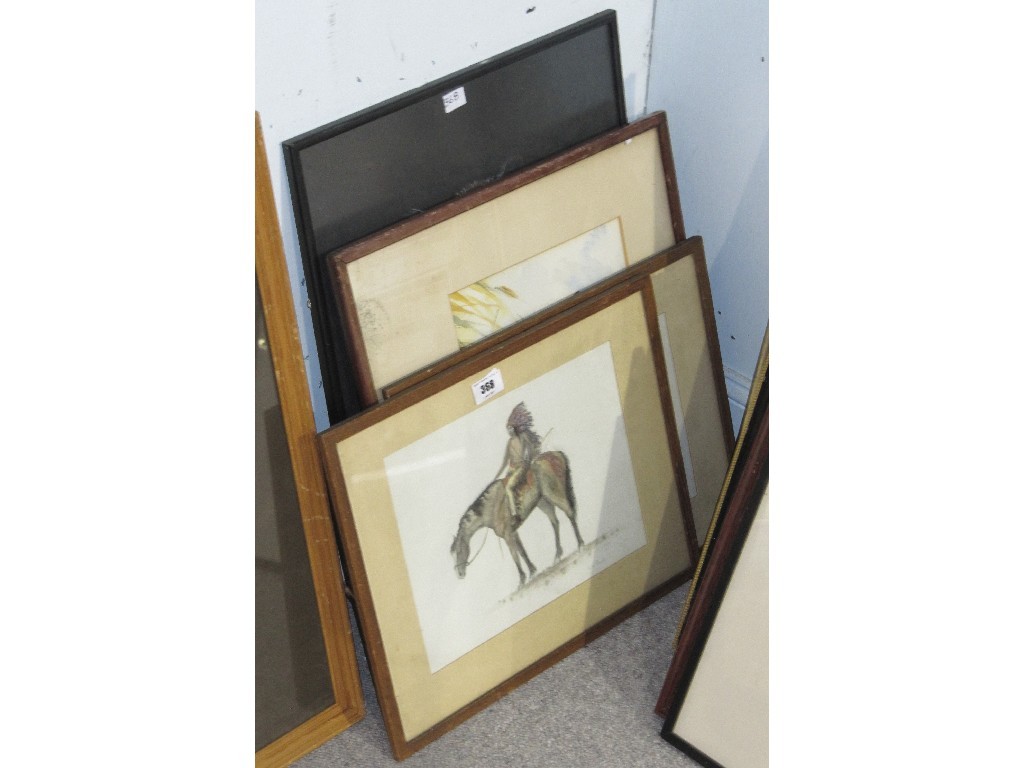 Appraisal: Lot comprising five various pastels and watercolours to include L