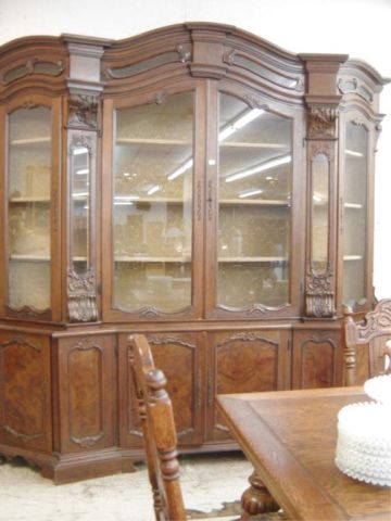 Appraisal: LARGE WALNUT CHINA CABINET