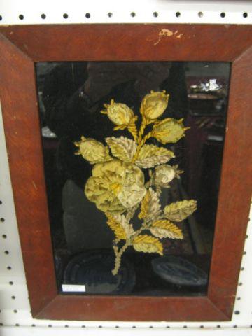 Appraisal: Victorian Framed Velvet Embroidery Floral