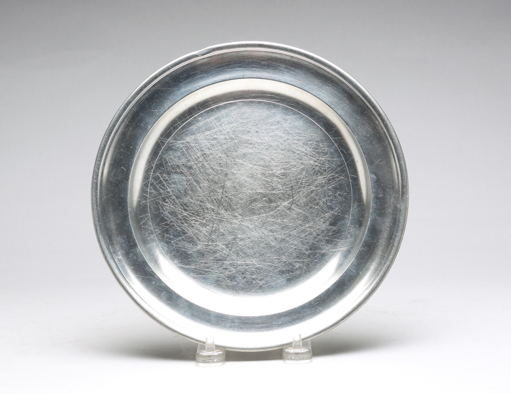 Appraisal: RHODE ISLAND PEWTER PLATE Marked for William Billings Providence -