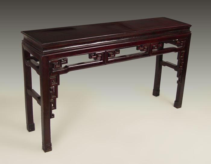 Appraisal: CHINESE ALTER TABLE Handmade pegged construction Table has molded top