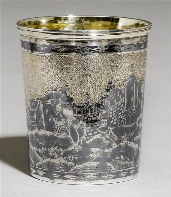 Appraisal: NIELLO BEAKER Moscow Inspector Nikolai Lukitsch Dubrowin With maker's mark