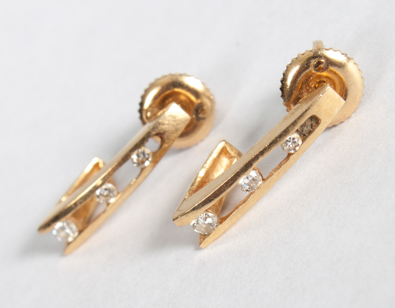 Appraisal: Pair of lady's K gold diamond earrings each with diamond