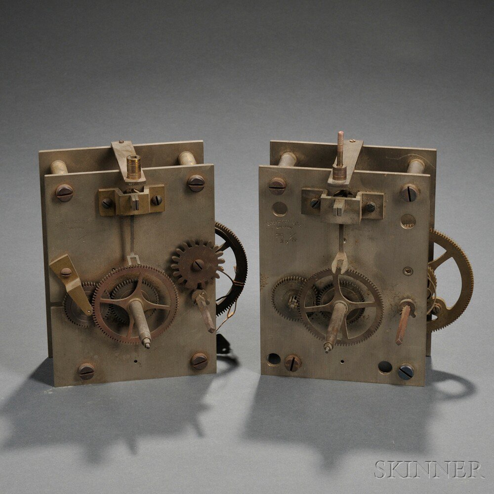 Appraisal: Two E Howard Company Zinc Wall Clock Movements both mechanically