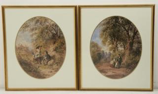 Appraisal: PAIR OF TH C SIGNED AND DATED WATERCOLORS FRAMED PAIR