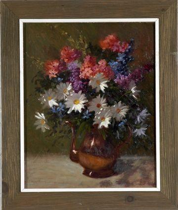 Appraisal: Mary O'Leary American th C Spring Arrangement Oil on panel