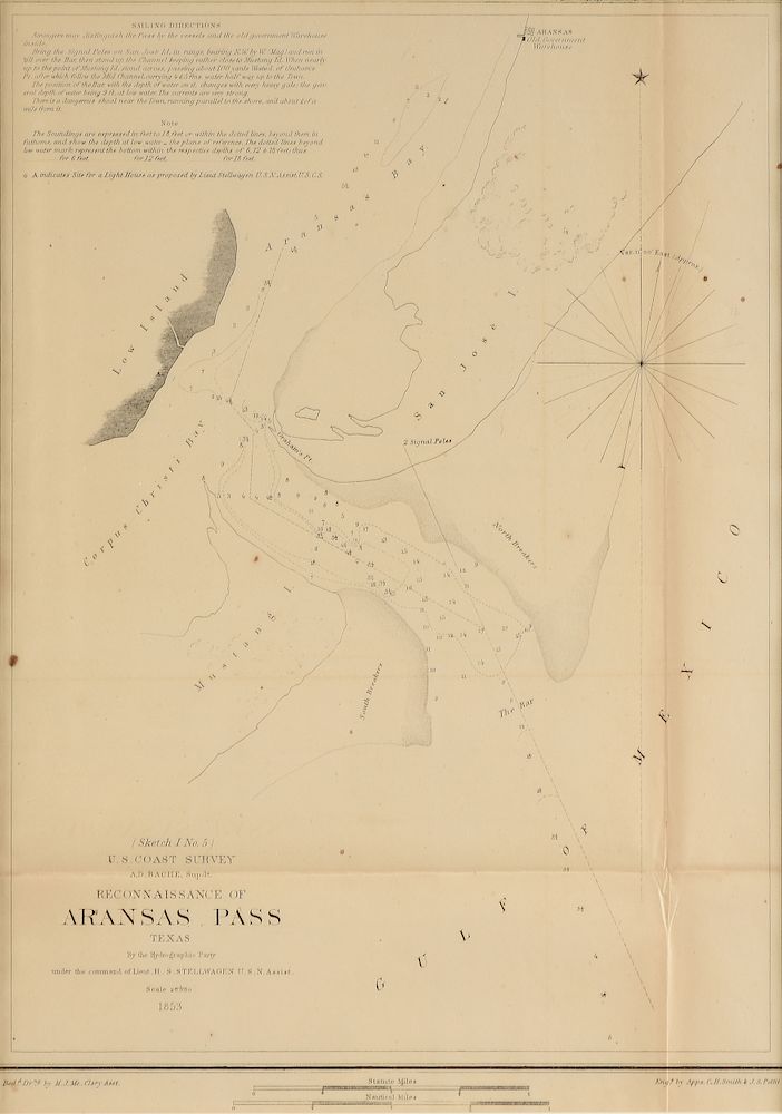 Appraisal: AN ANTIQUE MAP U S Cost Survey Reconnaissance of Aransas