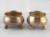 Appraisal: A pair of Russian silver cauldron salts on ball feet