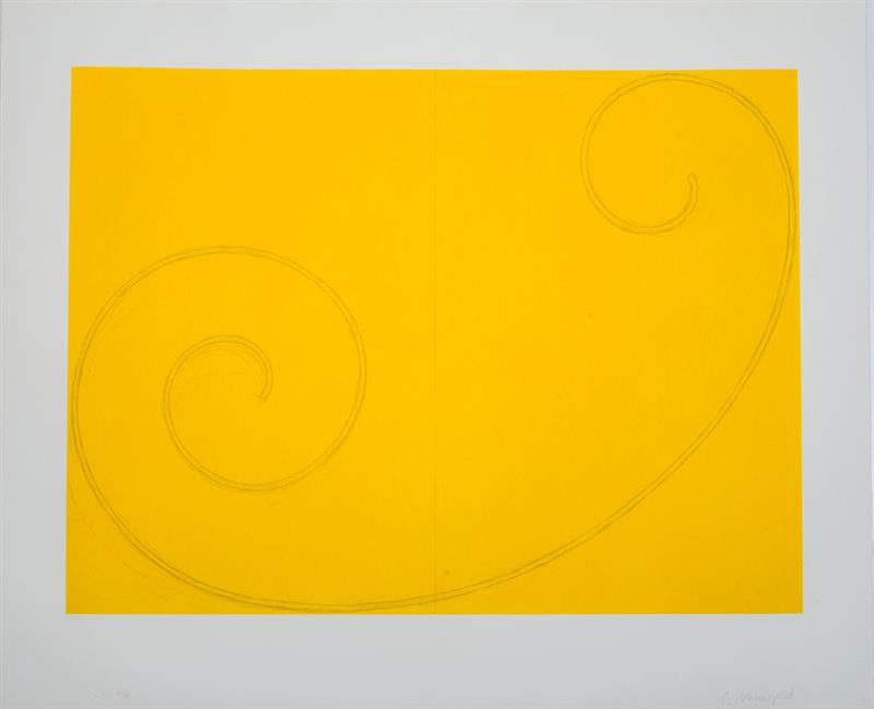 Appraisal: ROBERT MANGOLD b YELLOW CURLED FOR LINCOLN CENTER FESTIVAL Screenprint