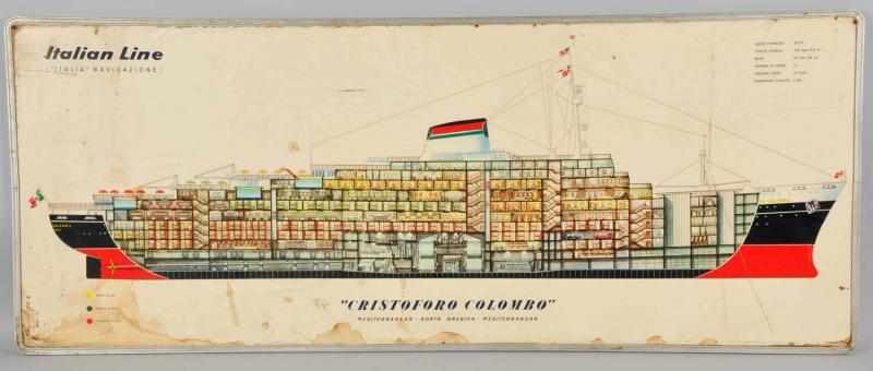 Appraisal: Cristoforo Colombo Aluminum Framed Ship Cutaway Description Cutaway view of