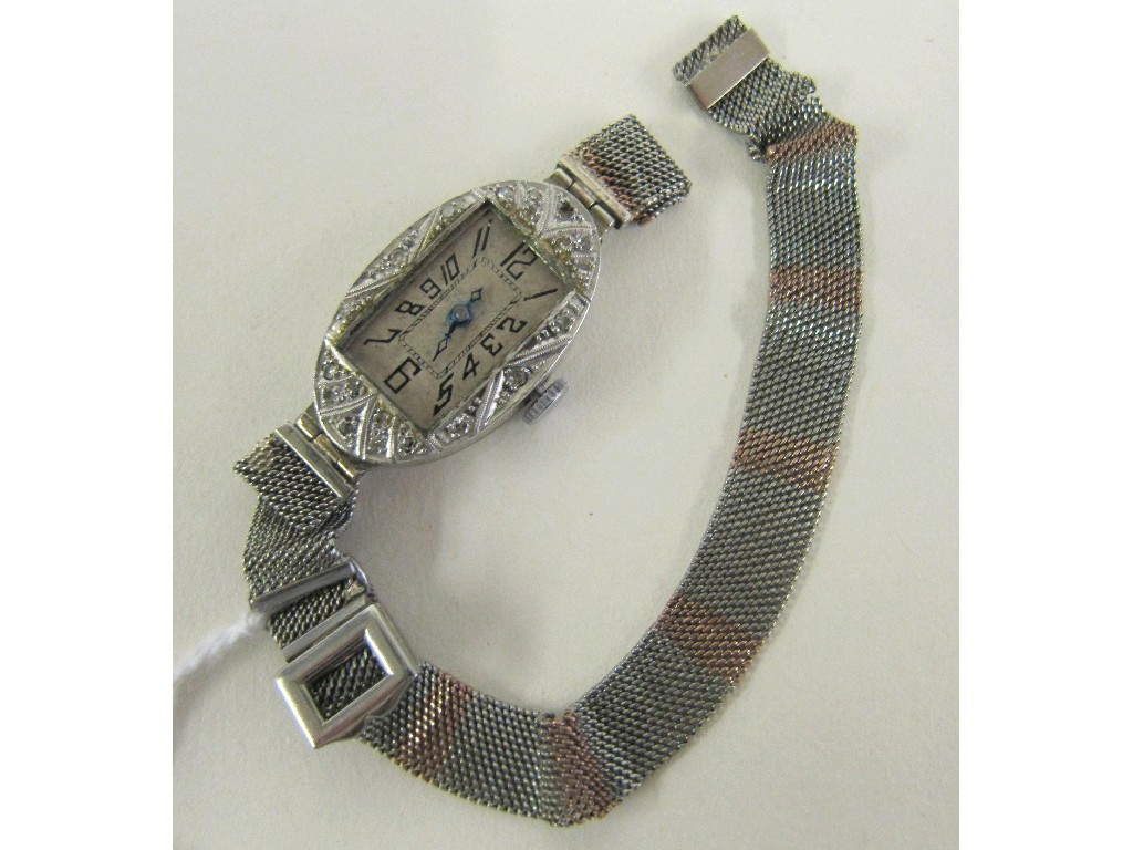 Appraisal: Art Deco ct gold diamond set cocktail watch with ct