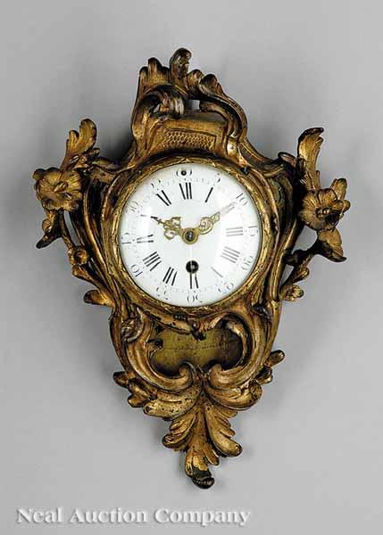 Appraisal: A Fine Small Louis XV XVI Gilt Bronze Cartel Clock