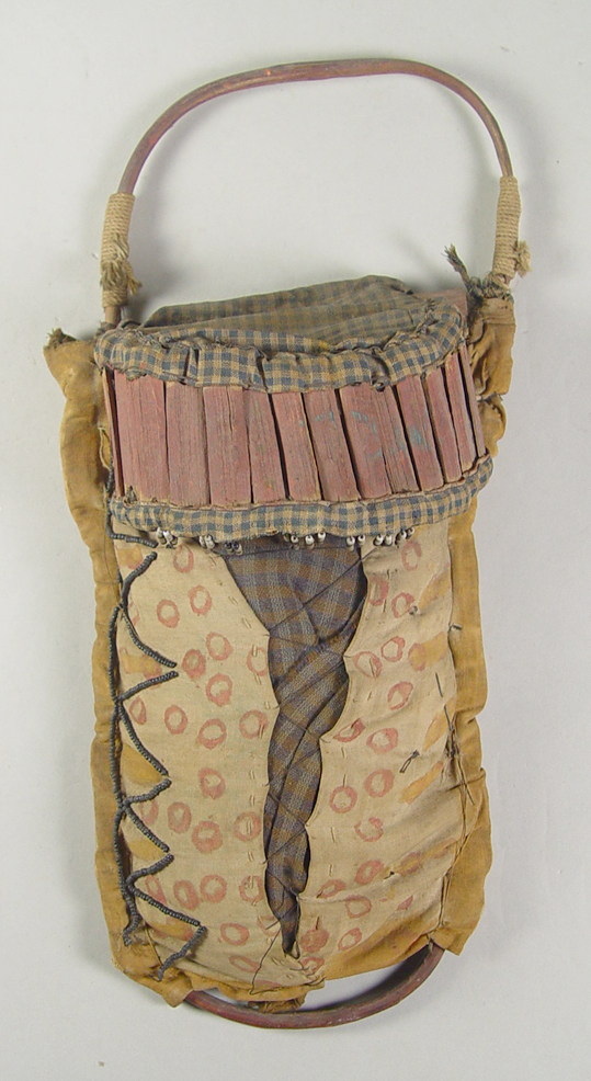 Appraisal: Papoose Carrier for Doll Circa Twig and wooden frame with