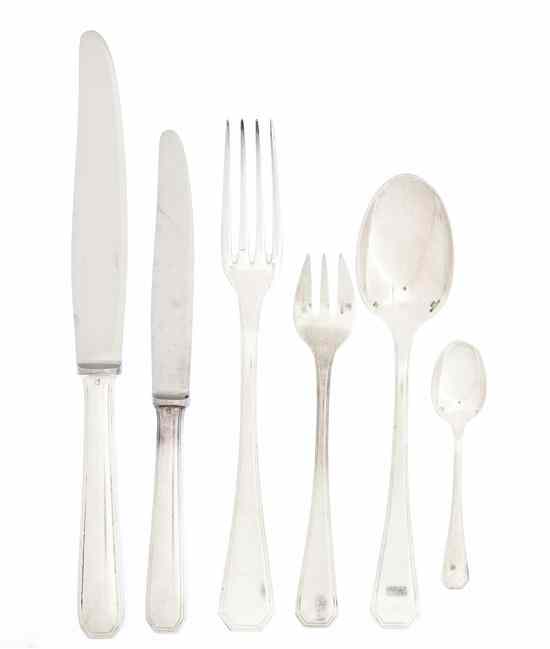 Appraisal: A French Silverplate Flatware Service for Twelve Christofle in the