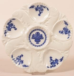 Appraisal: Minton Flow Blue China Oyster Plate Central well with urn