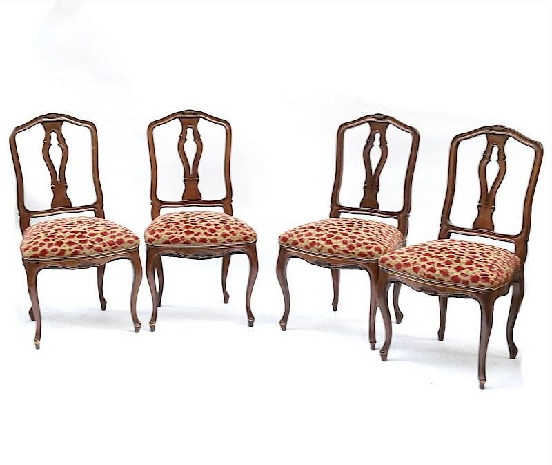 Appraisal: Set of Louis XV-Style Side Chairs Set of four Louis