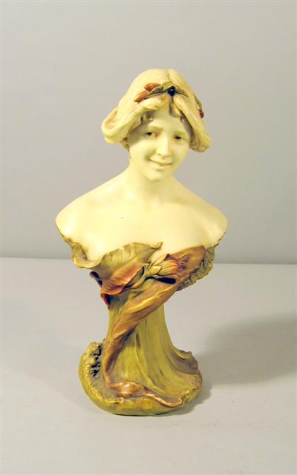 Appraisal: Royal Dux Art Nouveau bust circa Modeled as the bust