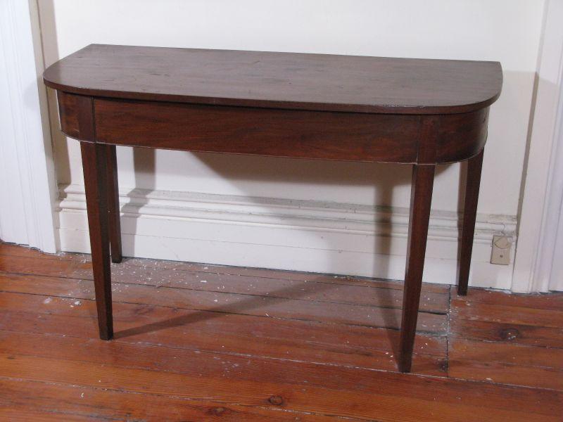 Appraisal: Hepplewhite D End Table American early th c mahogany with