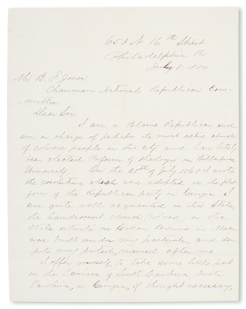 Appraisal: POLITICS STEWARD THEOPHILUS G Autograph Letter Signed to B F