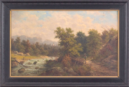 Appraisal: Julius Karl Rose German - oil on canvas landscape signed