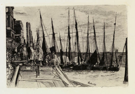 Appraisal: JAMES A M WHISTLER Billingsgate Etching and drypoint printed in