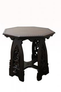 Appraisal: Antique English Carved Octagonal Side Table Antique English Carved Octagonal