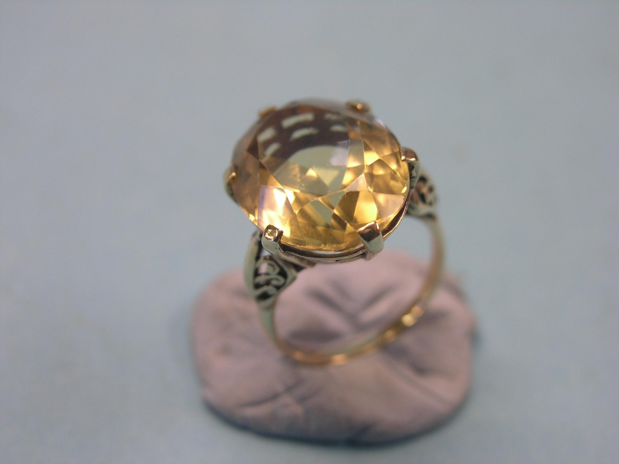 Appraisal: A large ct gold and citrine dress ring single claw-set