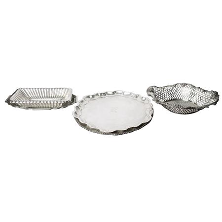 Appraisal: Group of Five Sterling Silver Trays and Baskets Estimate -