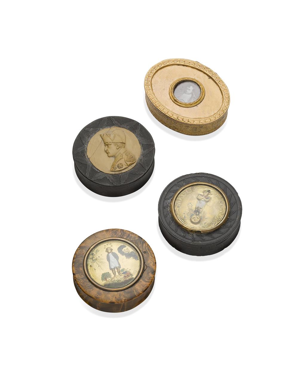 Appraisal: YGROUP OF SNUFF BOXES OF NAPOLEONIC INTEREST TH CENTURY comprising