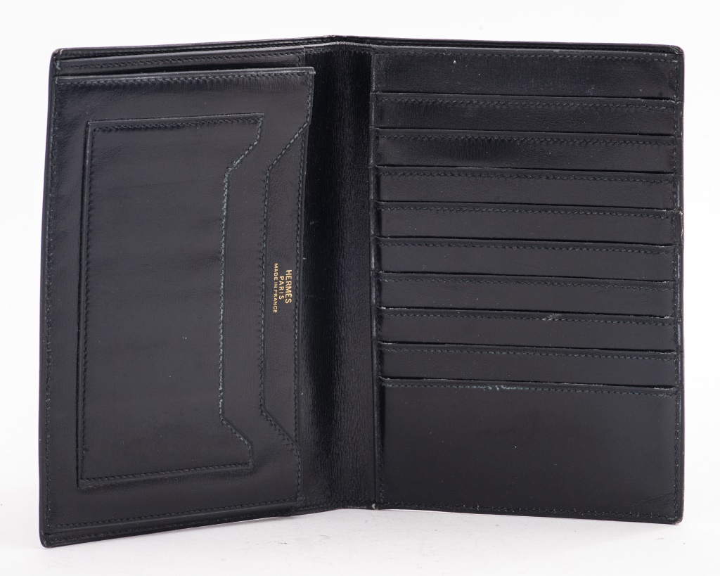 Appraisal: HERMES LEATHER WALLET Hermes leather wallet made in France marked