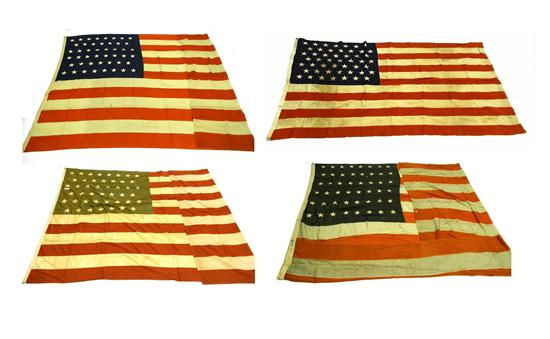 Appraisal: Four American flags including two -star flags including one Burton