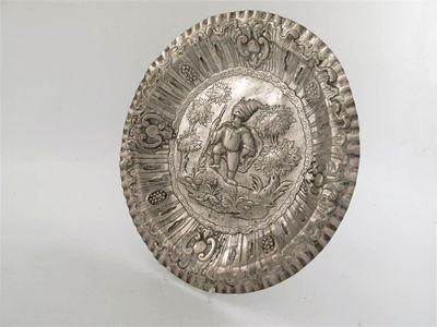 Appraisal: An th century embossed sideboard dish with a crimped rim