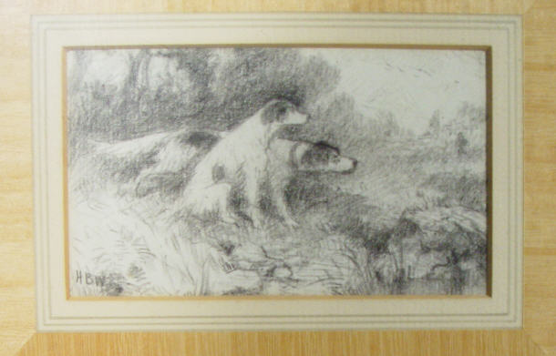 Appraisal: H B W - Four pencil studies of hunting dogs