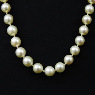 Appraisal: Vintage Single Strand Pearl Necklace with Sapphire Ruby and Karat