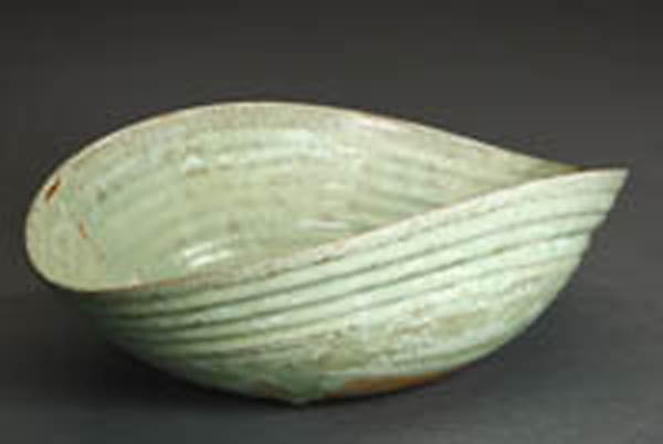 Appraisal: Beatrice Wood celadon glazed ceramic folded bowl Beatrice Wood celadon