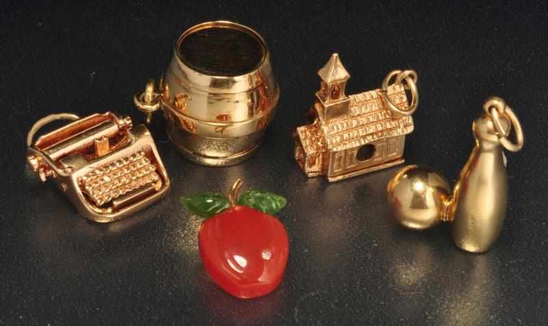 Appraisal: Lot of K Y Gold Charms Description Includes bowling pin