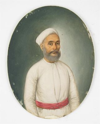 Appraisal: Anglo Indian School th Century Portrait of an Indian gentleman