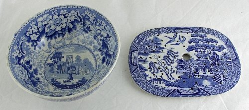 Appraisal: A Rogers English Scenery pattern blue and white bowl cm