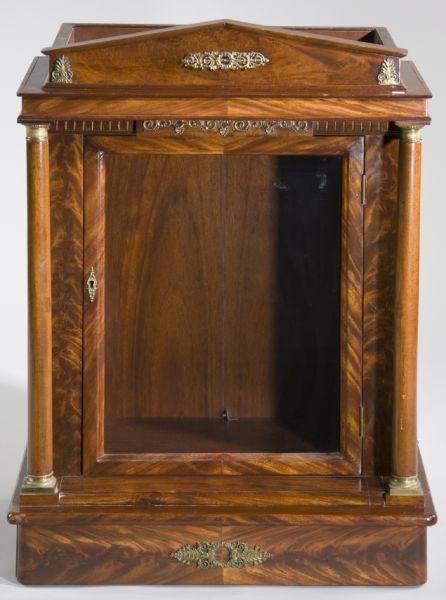 Appraisal: American Empire Hanging Vitrine mid th century mahogany and mahogany