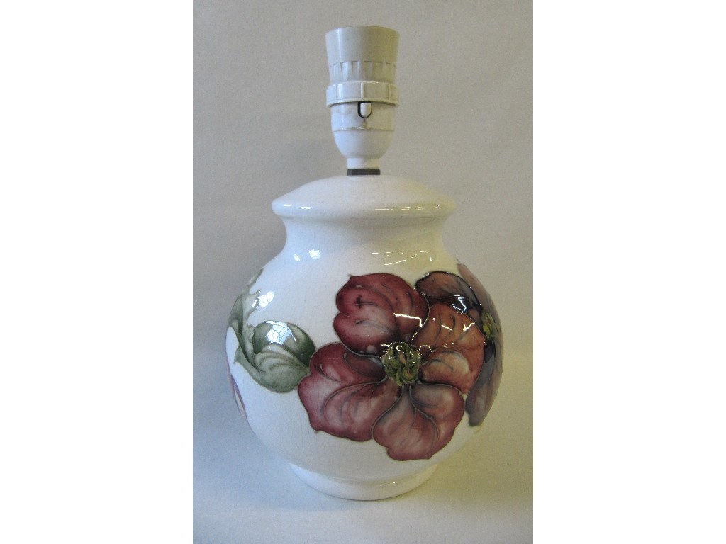 Appraisal: Moorcroft Clematis lampbase