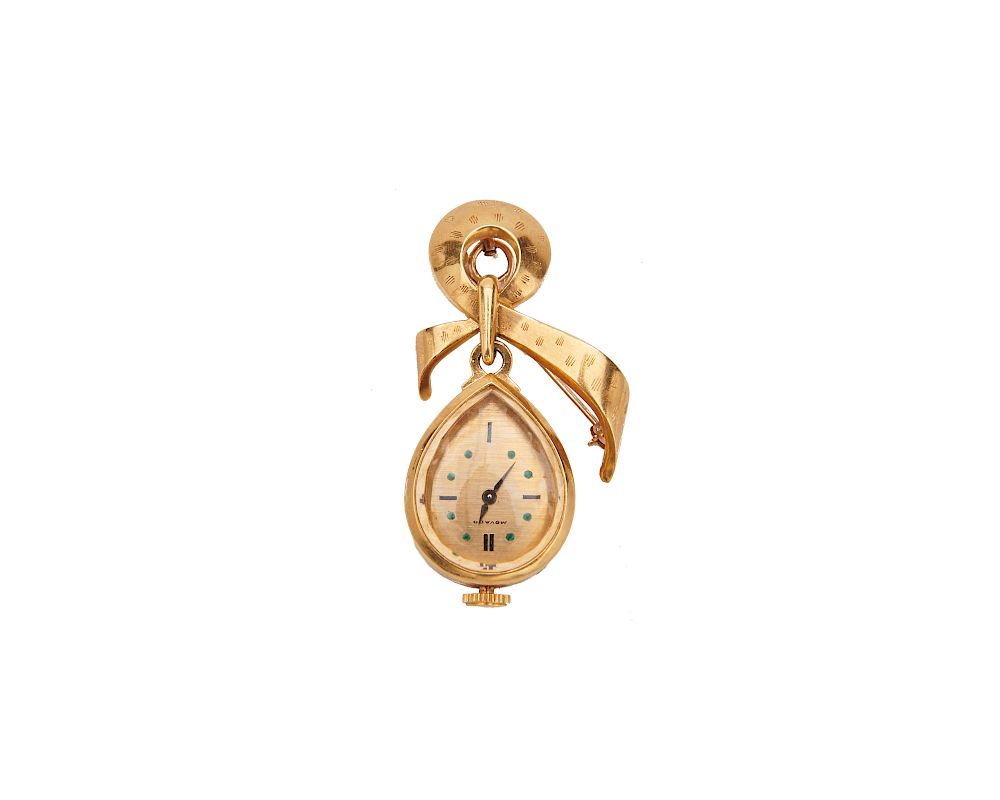 Appraisal: MOVADO and SPRITZER FUHRMANN K Gold Lapel Watch MOVADO and