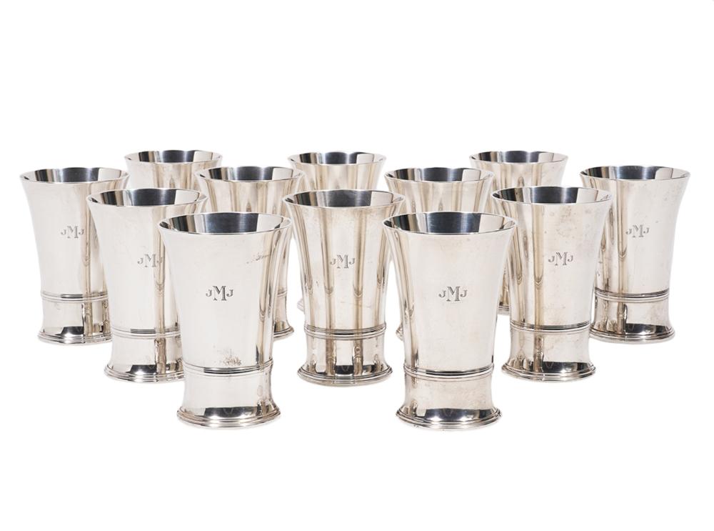 Appraisal: TIFFANY CO STERLING TUMBLERS Sterling Tumblers by Tiffany Co Marked