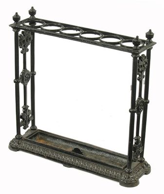 Appraisal: A Victorian cast iron stick stand painted black the top