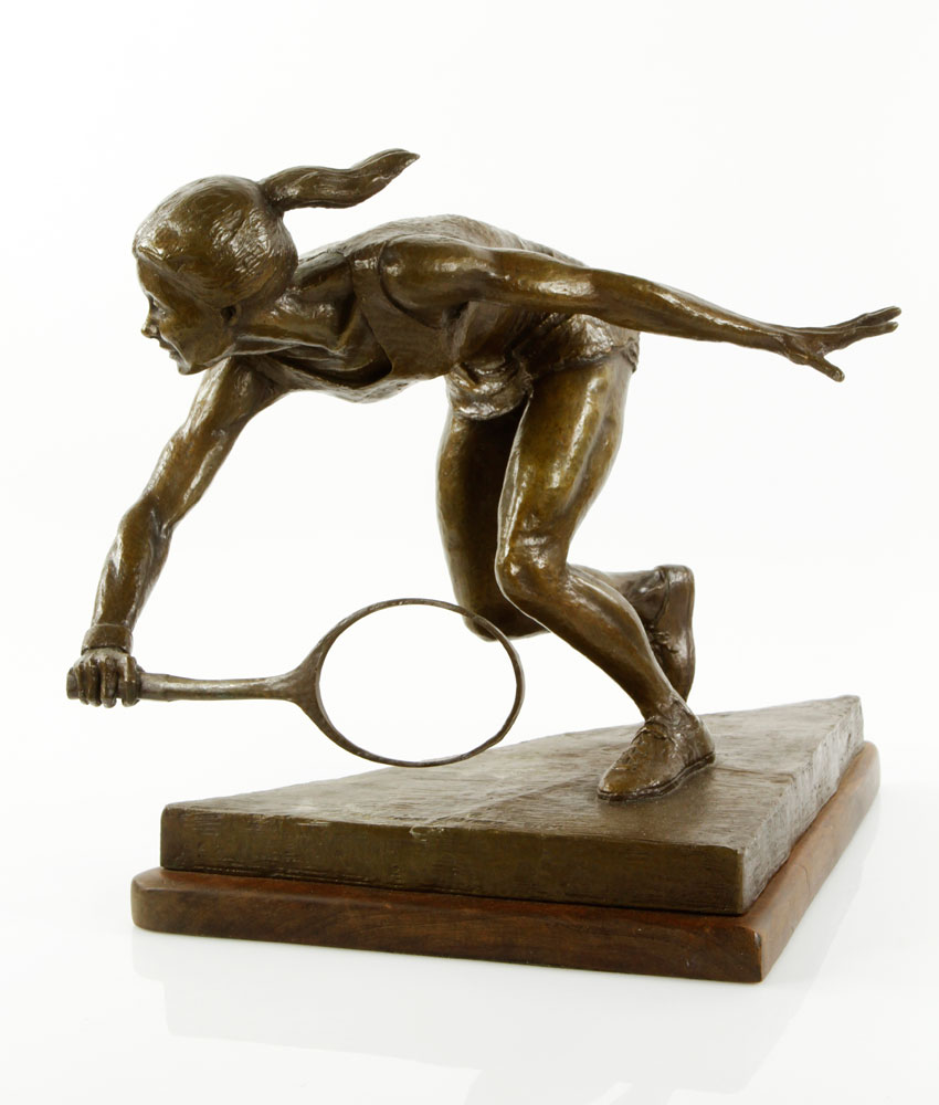 Appraisal: - Young Tennis Player Bronze Marion Young American th century