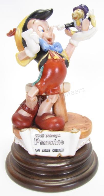 Appraisal: Pinocchio and Jiminy Cricket Porcelain Grouping Capodimonte porcelain depicting Pinocchio