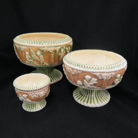 Appraisal: pcs Roseville Donatello Art Pottery a trio of graduated planters