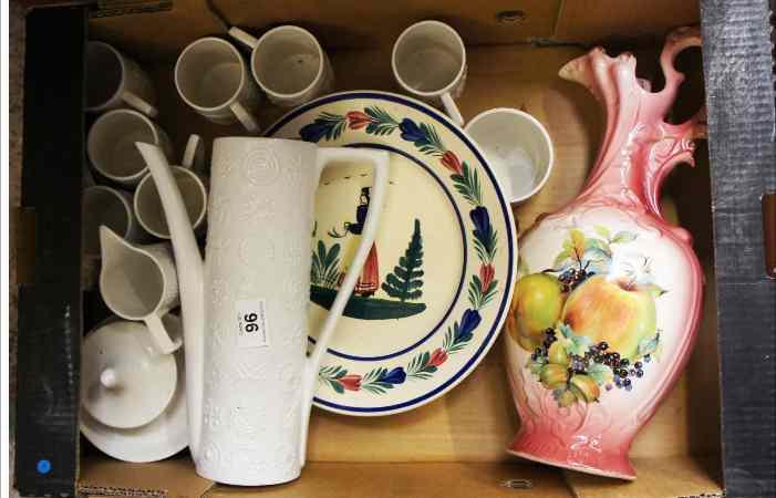 Appraisal: A tray comprising Totem Part Tea Set white embossed Mixed